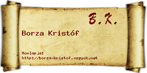 Borza Kristóf névjegykártya