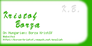 kristof borza business card