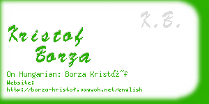 kristof borza business card